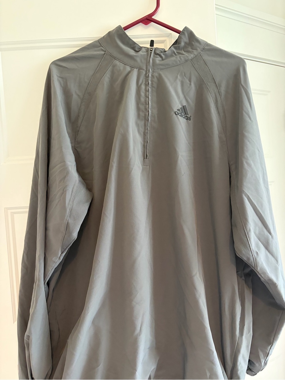 adidas Men's Light Gray Quarter-Zip Performance Jacket